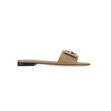 Women's Natural Ff Logo Plaque Open Toe Sandals - BEAUTY BAR