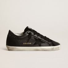 Women's Super-Star In Black With Black Star And Glitter Heel Tab