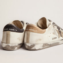 Women's Super - Star In White Leather With Gray Suede Star - BEAUTY BAR