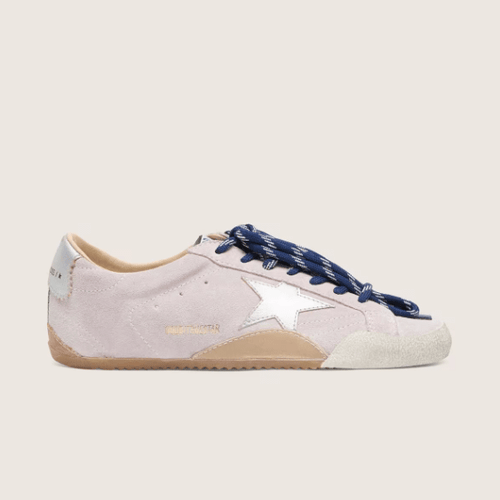 Women's True-Star In Pastel Pink Suede With Silver Star And Heel Tab