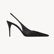 Yves Saint Laurent BabyLone Breteuil Slingback Pumps In Smooth Black Leather - BEAUTY BAR