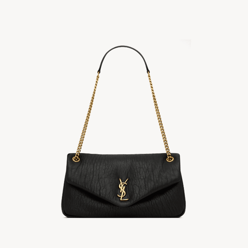 Yves Saint Laurent Calypso Small in Grained Lambskin Black
