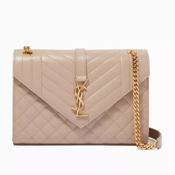 Yves Saint Laurent Cassandre Beige Quilted Leather Shoulder Bag - BEAUTY BAR