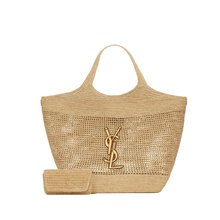 Yves Saint Laurent Icare In Raffia Naturel And Brown Gold - BEAUTY BAR