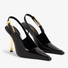 Yves Saint Laurent Lee Slingback Pumps In Glazed Leather - BEAUTY BAR