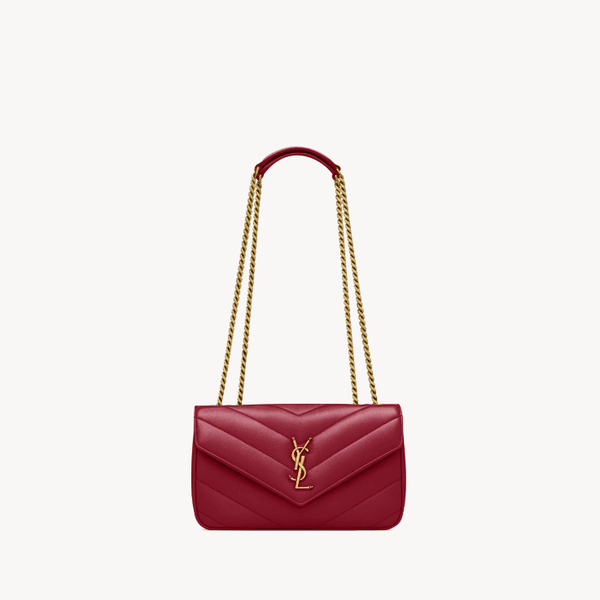Yves Saint Laurent Loulou Small in Matelassé Lambskin Deeply Red - BEAUTY BAR